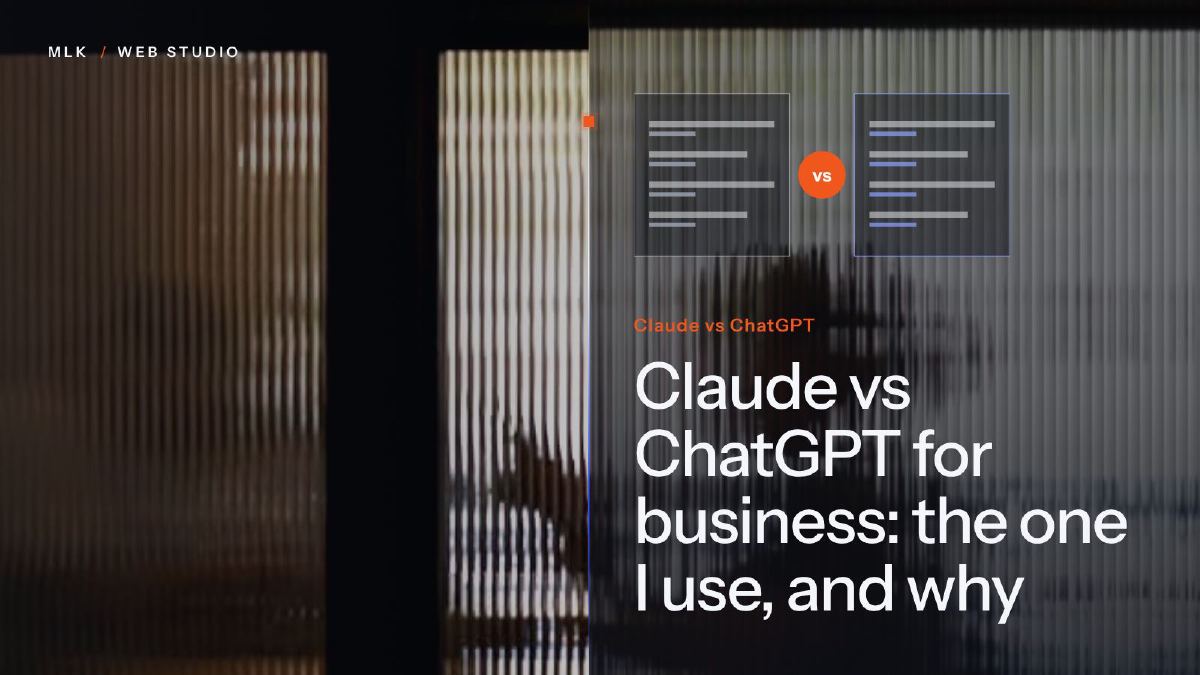 The words Claude vs ChatGPT under two text panels separated by a vs badge, behind ribbed glass