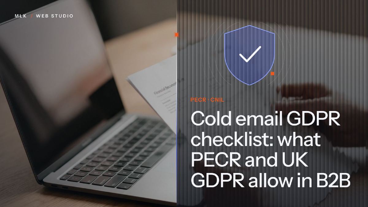 A laptop and a printed document beside a ticked shield, labelled PECR and CNIL