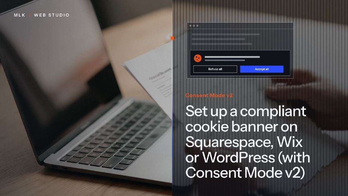 The article title in white on a ribbed-glass panel over a photo of a cookie consent banner with Refuse all and Accept all buttons of the same size