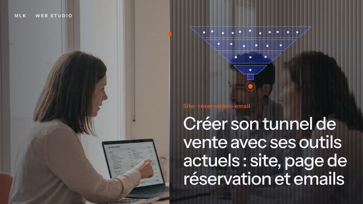Le titre de l’article en blanc sur un panneau de verre cannelé, sur fond de photo, avec un entonnoir qui se resserre jusqu’à un point orange