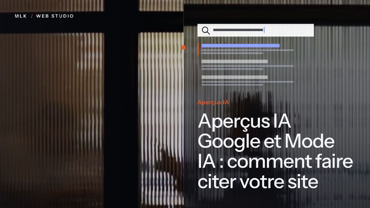 Barre de recherche au-dessus d’une liste de résultats, avec la mention AI Overviews