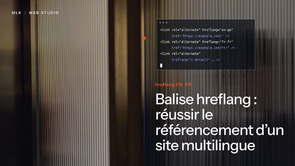 Les mots hreflang EN · FR à côté d’une fenêtre de terminal