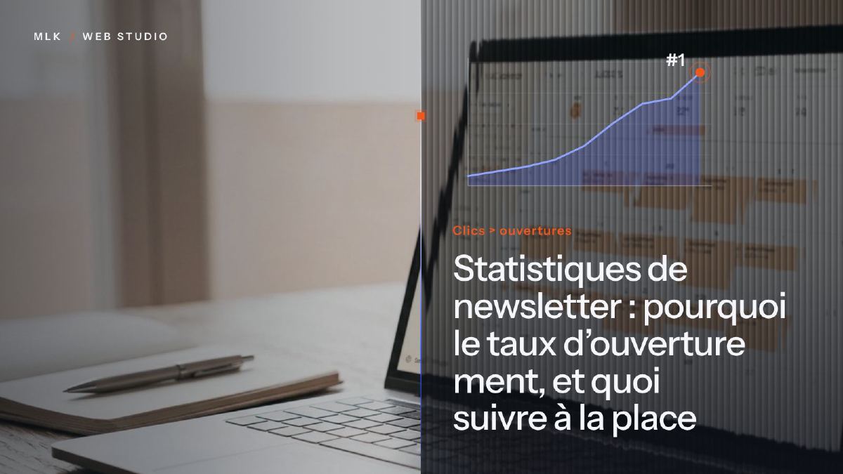Le titre de l’article en blanc sur un panneau de verre cannelé posé sur une photo, avec un graphique en courbe qui monte