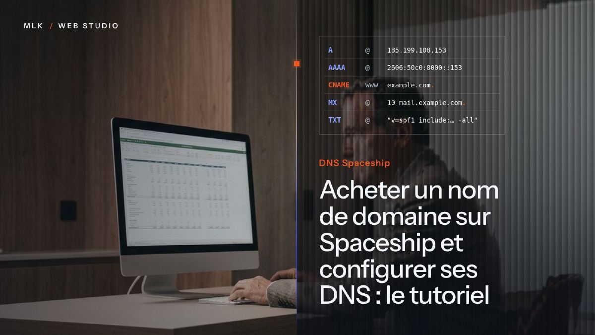 Enregistrements DNS Spaceship qui relient un nom de domaine à un site web
