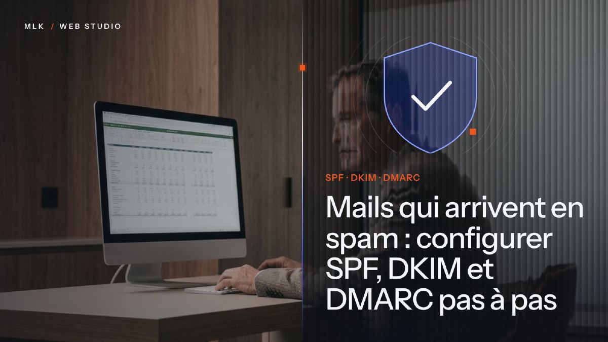 Bouclier symbolisant SPF, DKIM et DMARC, les enregistrements qui prouvent que vos emails viennent bien de vous