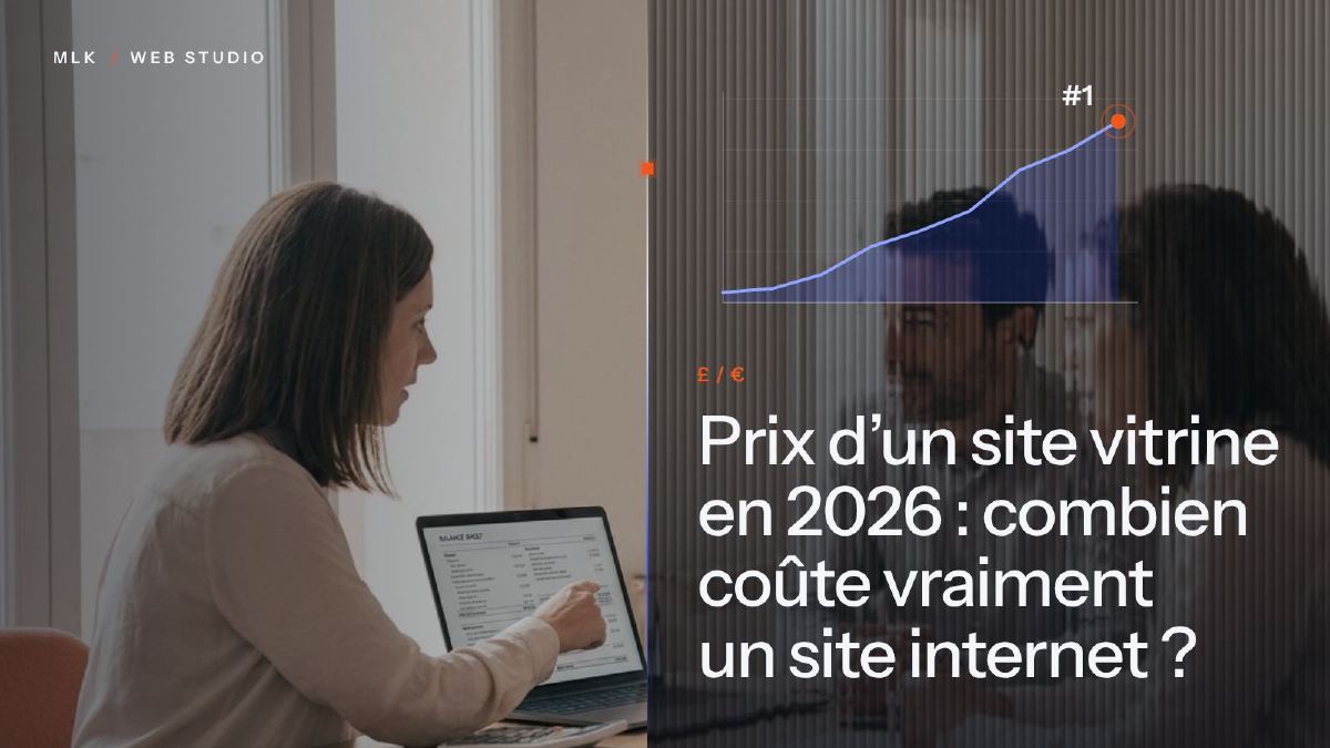 Graphique en barres avec les symboles livre et euro, pour le prix d’un site vitrine