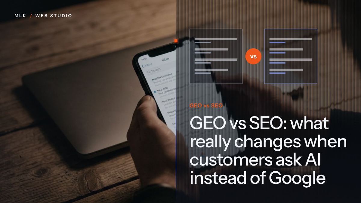 The letters GEO and SEO facing each other, with the word vs between them