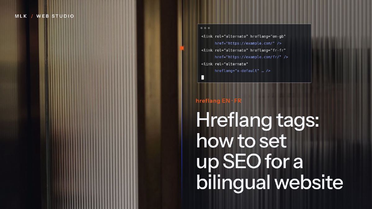 The words hreflang EN · FR beside a terminal window