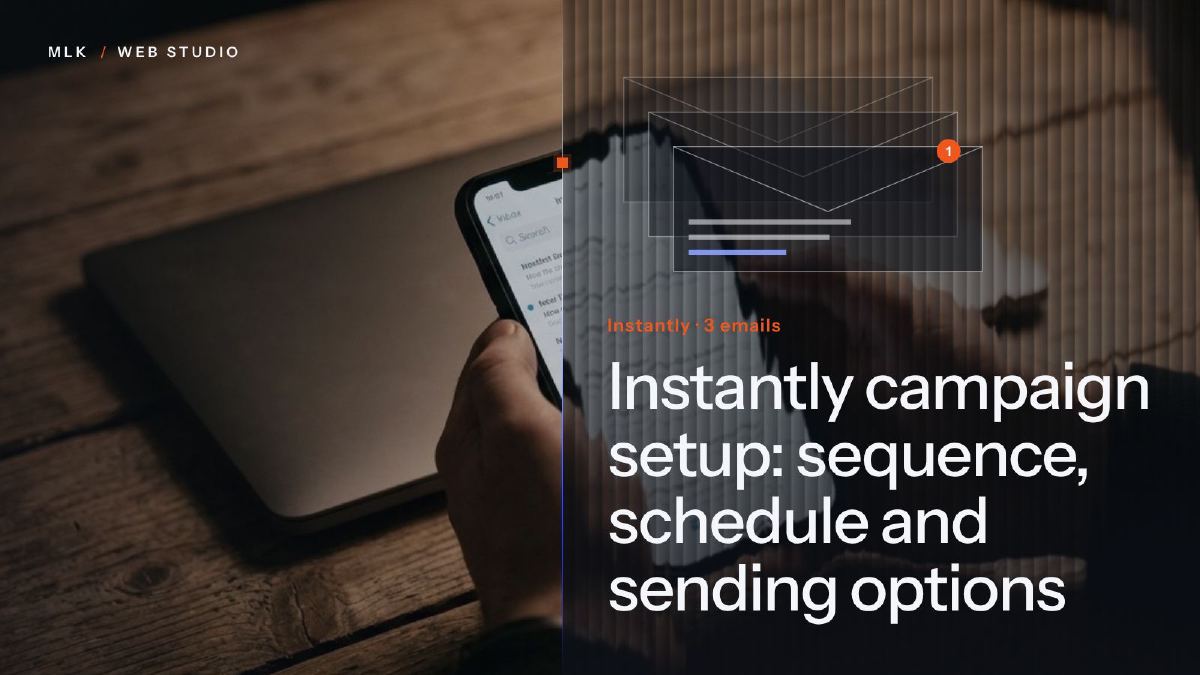 A phone showing an inbox next to three stacked envelopes and the words Instantly, 3 emails