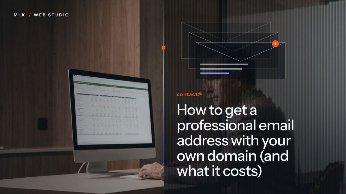 An email inbox with a contact@ address on a business's own domain name