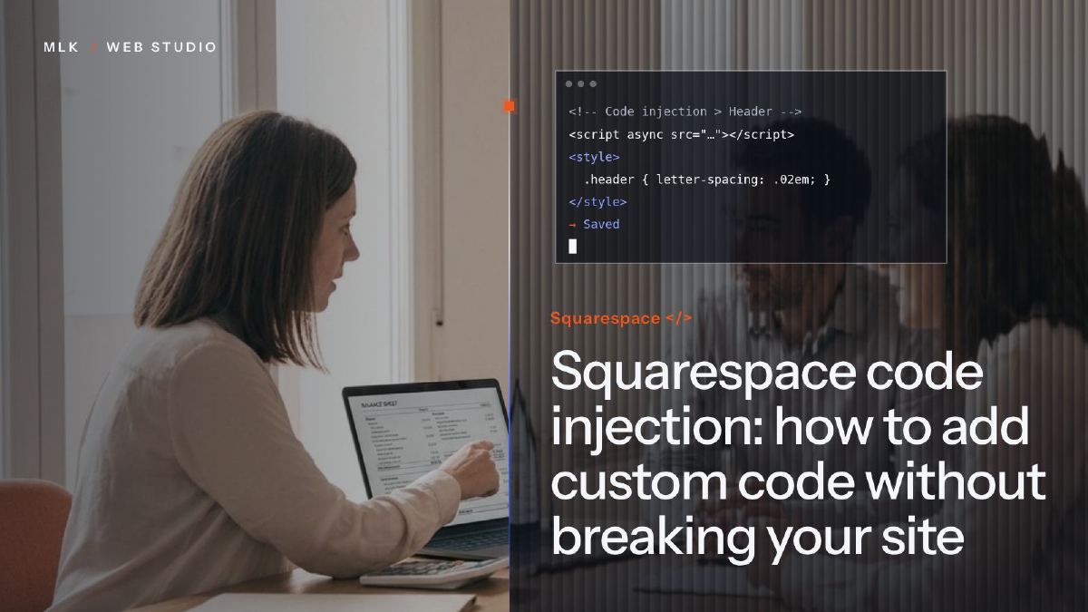 Terminal window labelled Squarespace </> with lines of code