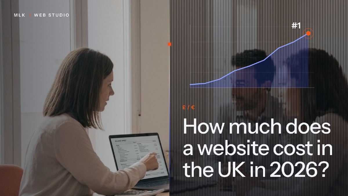 Bar chart with pound and euro signs, for the cost of a small business website